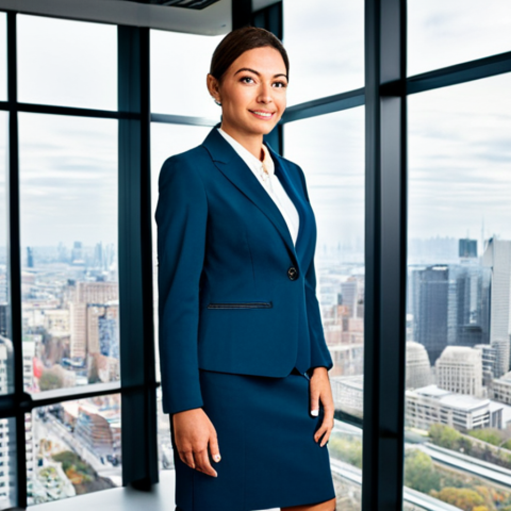 클라우드 기반 개발 환경 비교 - Modern Office Setting**
"A professional businesswoman, fully clothed in a modest and stylish power ...