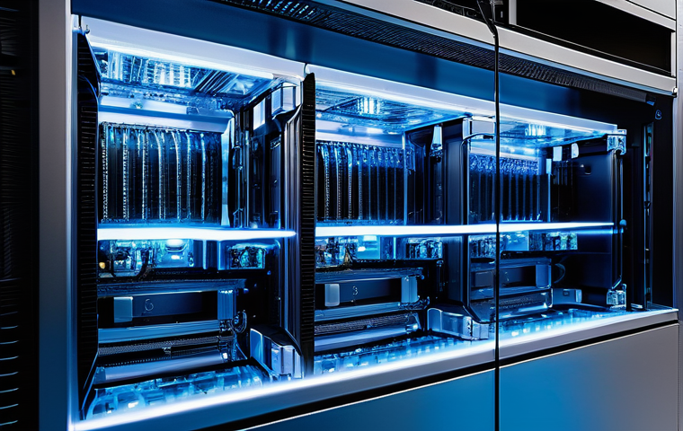 클라우드 서비스의 글로벌 데이터 센터 현황 - **Prompt 2: AI-Optimized Data Center Interior with Holographic Interfaces**
    "An interior shot of...