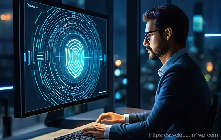 클라우드 서비스의 보안 기능 비교 - **Prompt 1: Layered Digital Security**
"A sophisticated, high-tech illustration of a person, app...