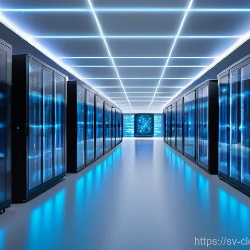 클라우드 서비스의 비즈니스 요구 사항 충족 방법 - **Prompt: Dynamic Cloud Expansion and Innovation**
A sleek, ultra-modern data center, depicted n...