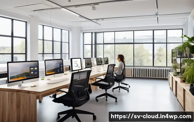 클라우드 서비스의 사용자 맞춤형 옵션 평가 - A modern Scandinavian office environment showcasing a team of diverse professionals collaborating se...